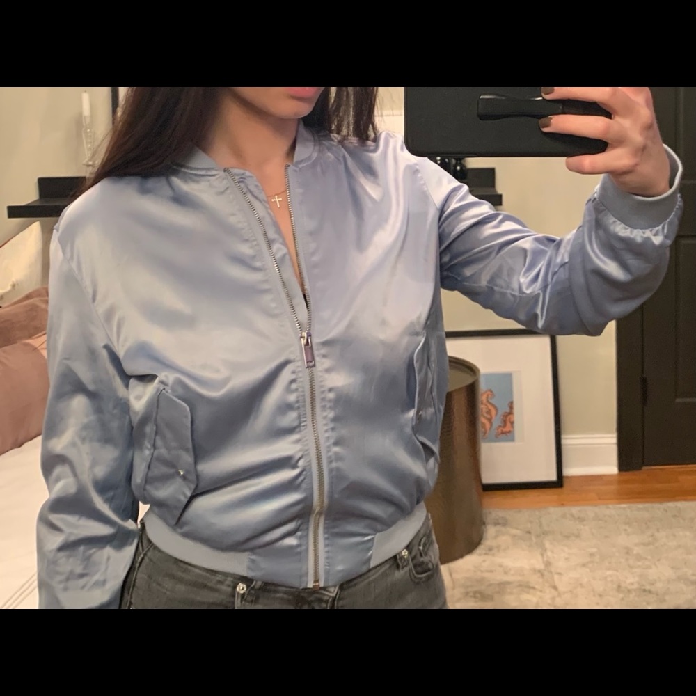 Bomber Jacket — Baby Blue